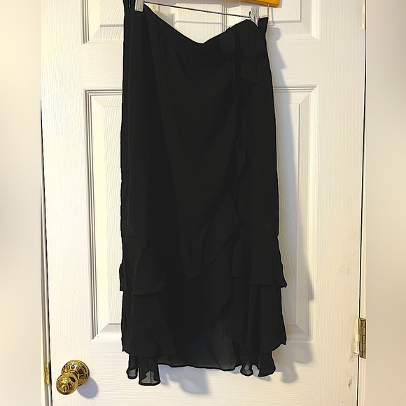 Host pick!!! NWT Allegra K ruffle chiffon tie asymmetrical hem skirt - Picture 4 of 8